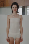 BASERANGE Ribbed cotton stitch tank top TONI and TOTV collection Made in Portugal BAS-TONI-RB-000-MIBAI Off-white